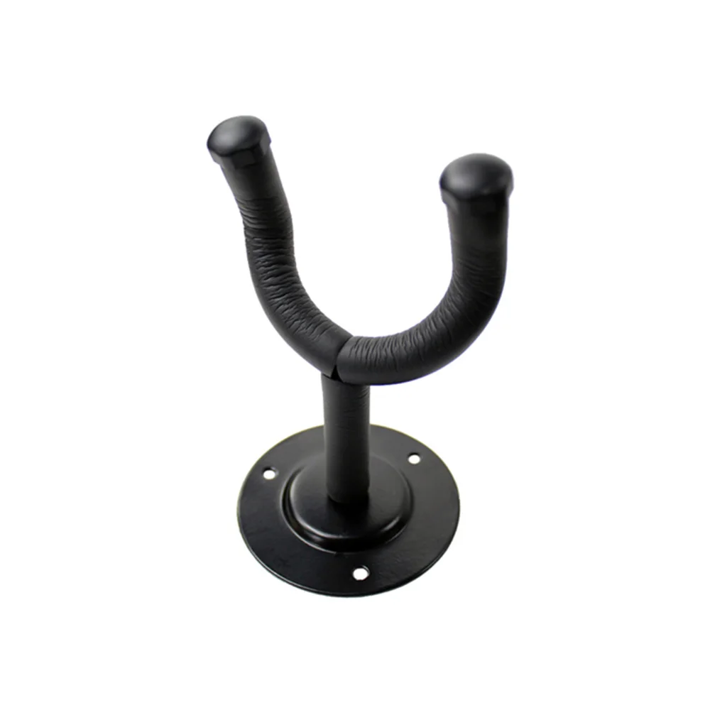 

Guitar Wall Hanger / Holder / Stand / Rack / Hook with Round Plate (Black)