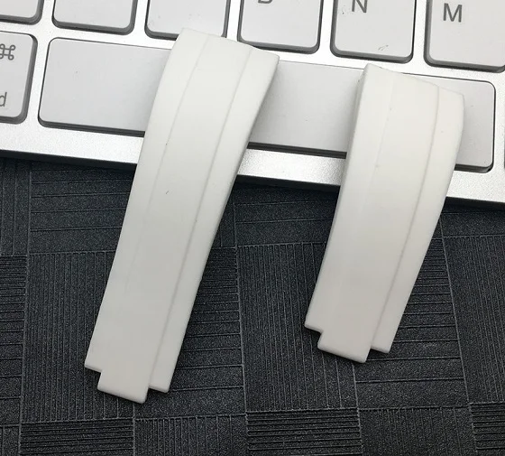20mm white strap 20 мм 21 мм натуральное Силиконовое резиновое кольцо для часов наивысшего качества ремешок для ролевых ремней Submariner Daytona GMT OYSTERFLEX Часы инструменты - Цвет ремешка: 20mm white strap