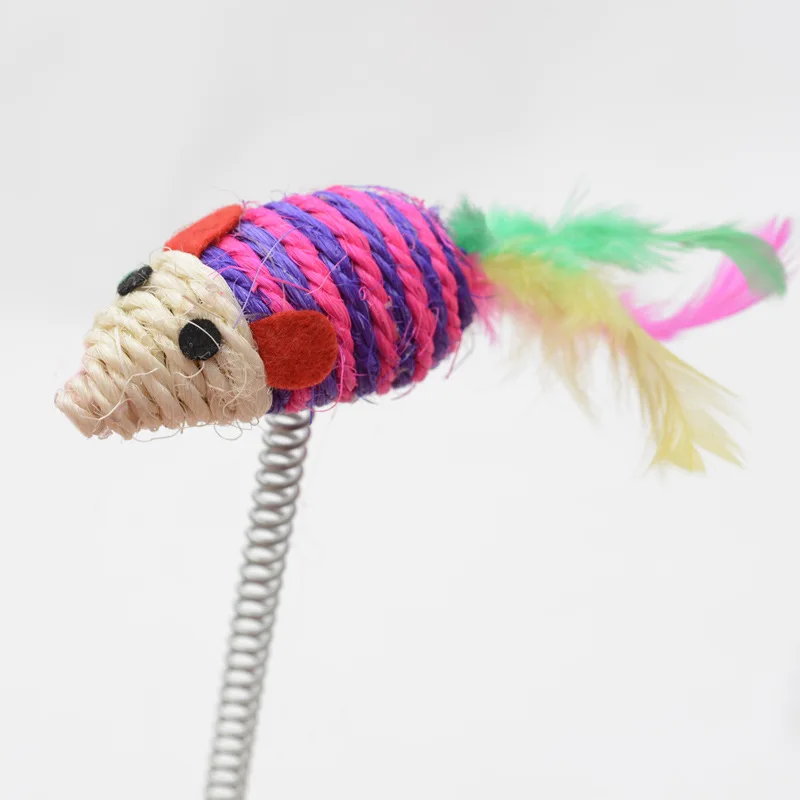 Пластиковые кошачьи игрушки перо забавные кошки мышки Форма 23 см игрушечная мышь