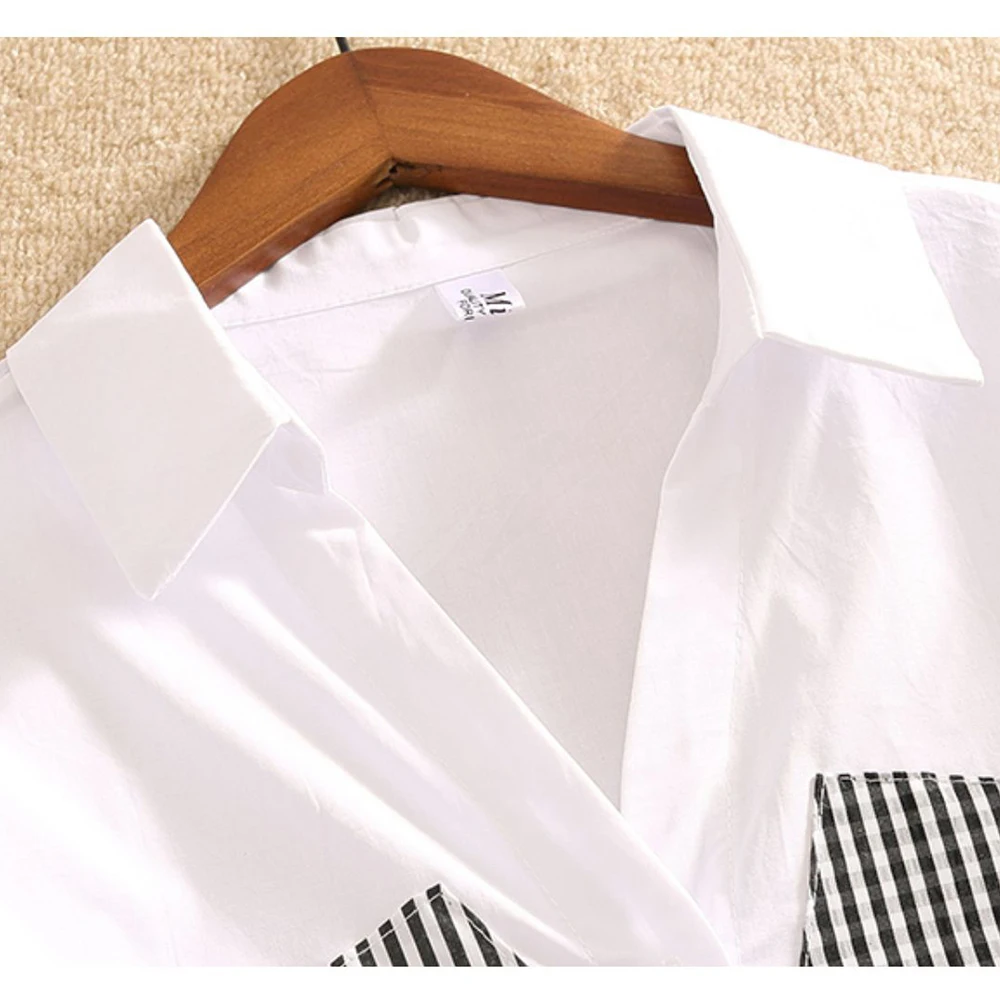 

FairyShely Spring Fell Chiffon Plaid Belt Shirt Dress Women Korean Casual Long T-shirt Female Fashion Elegant Fake 2 pieces 2XL