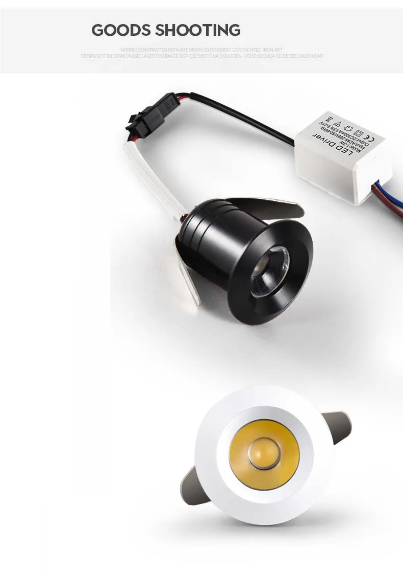 Серебристые/черные/белые приглушаемые миниатюрные светодиодные светильники 3 Вт