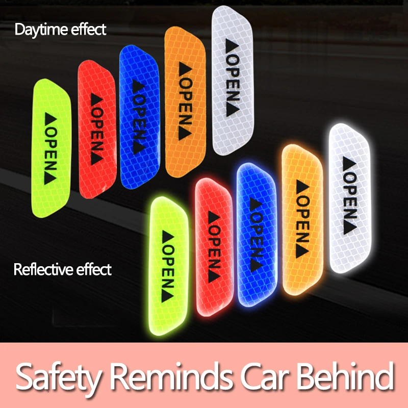 4 шт./компл. багажник автомобиля Стикеры Авто само липкая сигнальная лента DIY