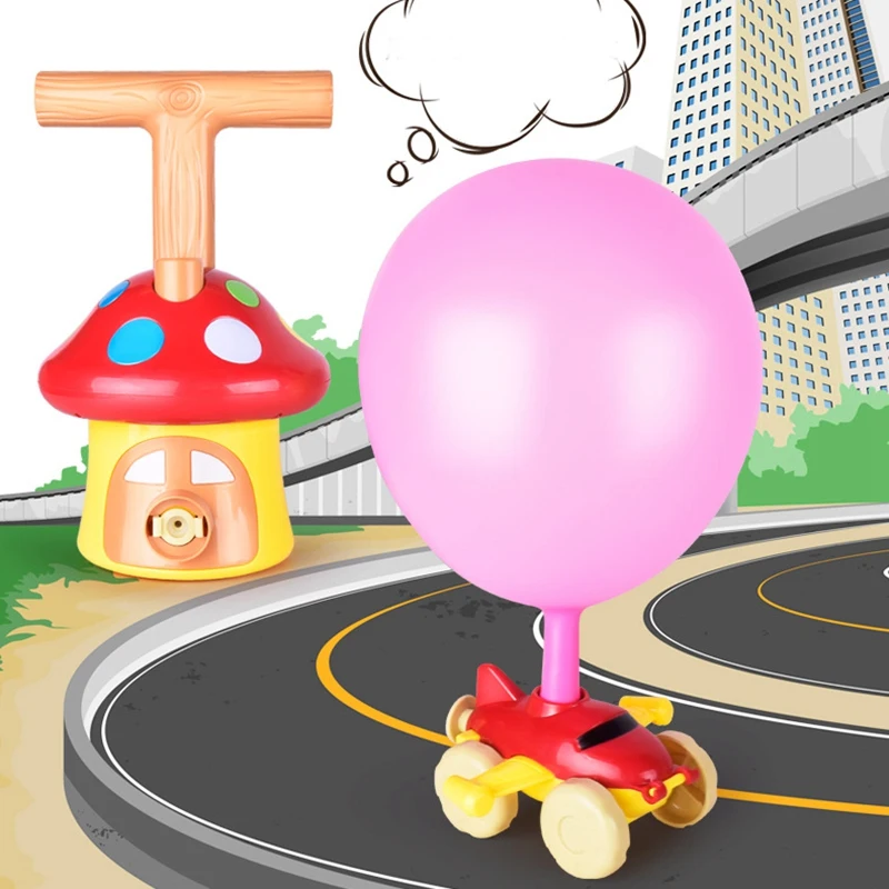Balloon Powered Car Children's Science Toy Aerodynamics Inertial Power Pump Cars Racer Kit Girts for Kids |