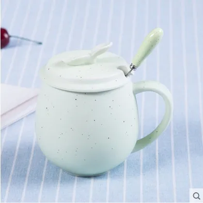 with lid spoon Винтажные керамические кружки в форме яблока с крышкой ложкой, чашка для завтрака с молоком, кофейная чашка, парные кружки для кофе и воды, милая чашка для завтрака - Цвет: with lid spoon