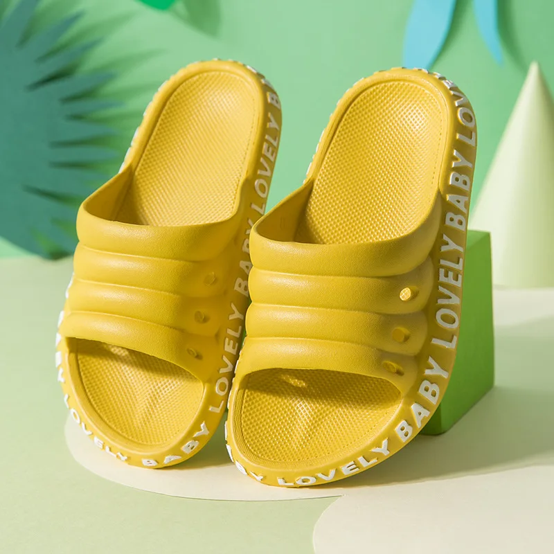 Обувь для мальчиков и девочек детская домашняя обувь с надписью тапочки