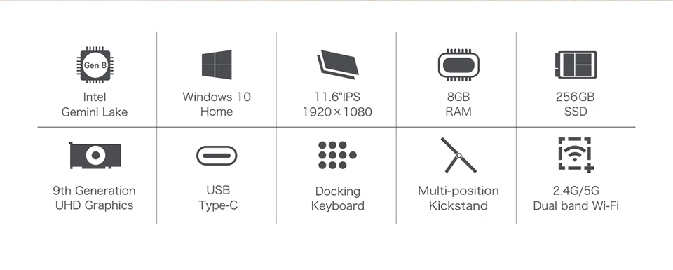 Teclast X4 2 в 1 планшет ноутбук 11,6 дюймов Windows 10 Celeron N4100 четырехъядерный 1,10 ГГц 8 Гб ram 256 ГБ SSD HDMI с клавиатурой планшет
