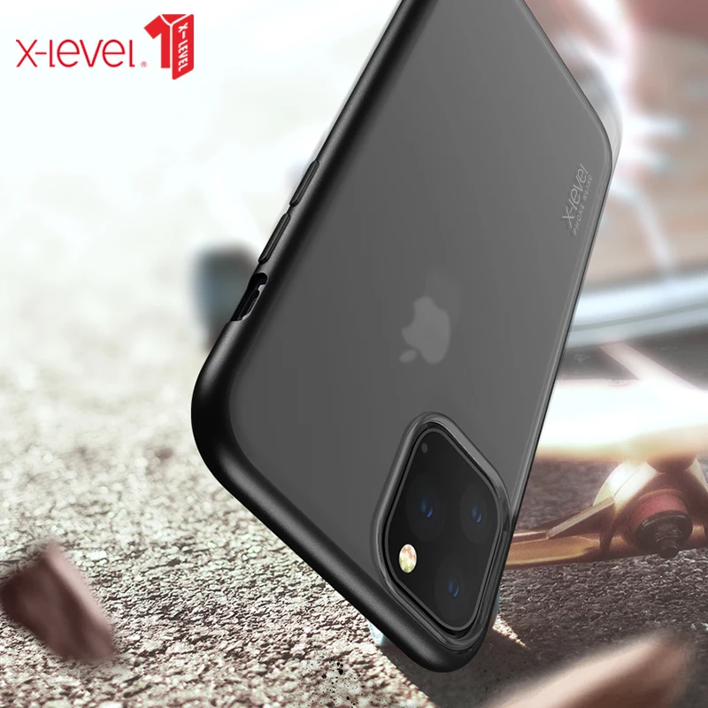X-Level бампер чехол для iPhone 11 Pro X XR XS MAX анти-отпечатков пальцев матовая прозрачная