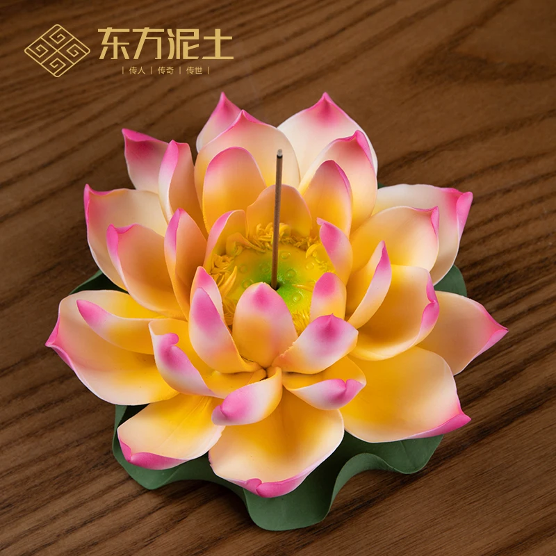 

clay ceramic lotus furnishing articles Chinese zen tea house sitting room desktop lotus decoration handmade crafts
