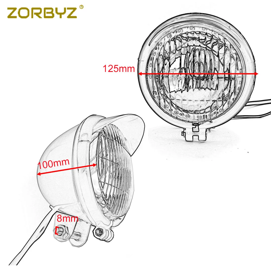 ZORBYZ 5 ''черный/хром ABS Светодиодный прожектор мигает Противотуманные фары