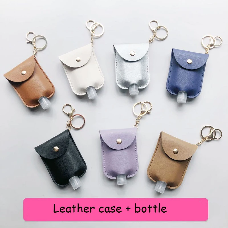1 Набор 30 мл дезинфицирующее средство для рук кожаный держатель ключей дорожная