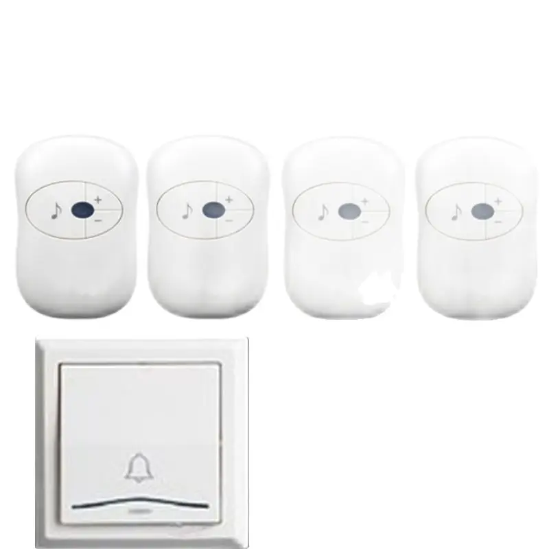 

4 Receivers Doorbell Set Waterproof Max. 280M Work Wireless Door Bell Big Size Push Chime 36 Melodies With Battery