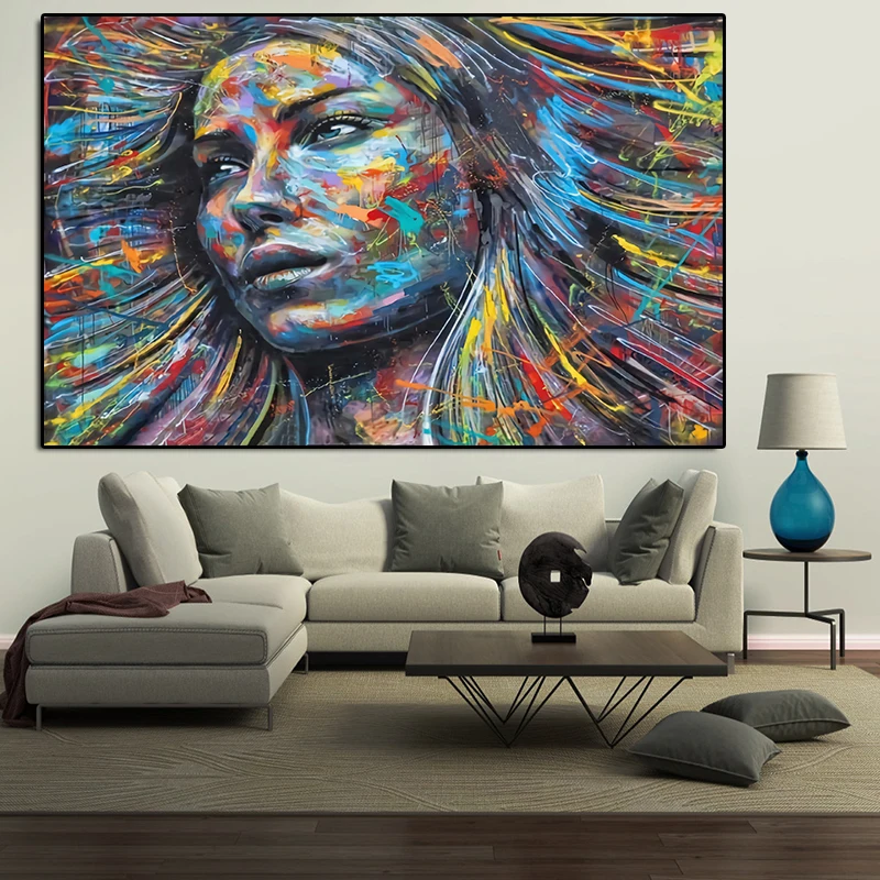 Фон с изображением граффити на стене Художественная печать холсте Абстрактная