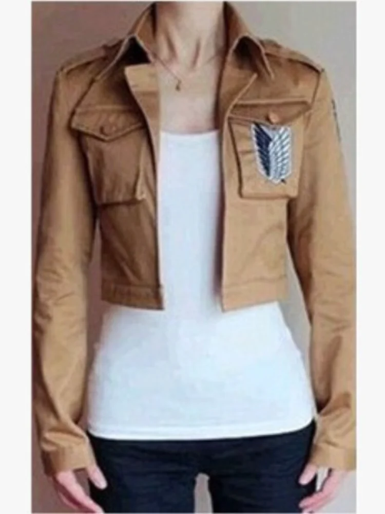 

Anime Clothing Attack of The Giant Coat Investigation Corps Captain Mikasa Allen Cos Clothing Anime Small Coat