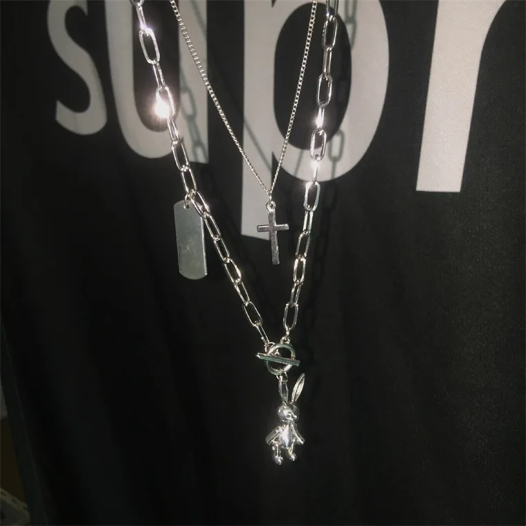 MSWEIJIA хип хоп активность ожерелье кролик крест кулон Трендовое индивидуальное