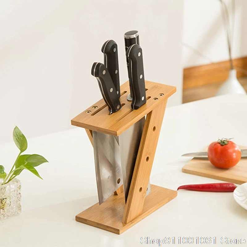 Bamboo Wood Knife Holder Kitchen Supplies Storage Tool Shelf Chopstick Multi-function Rack | Дом и сад