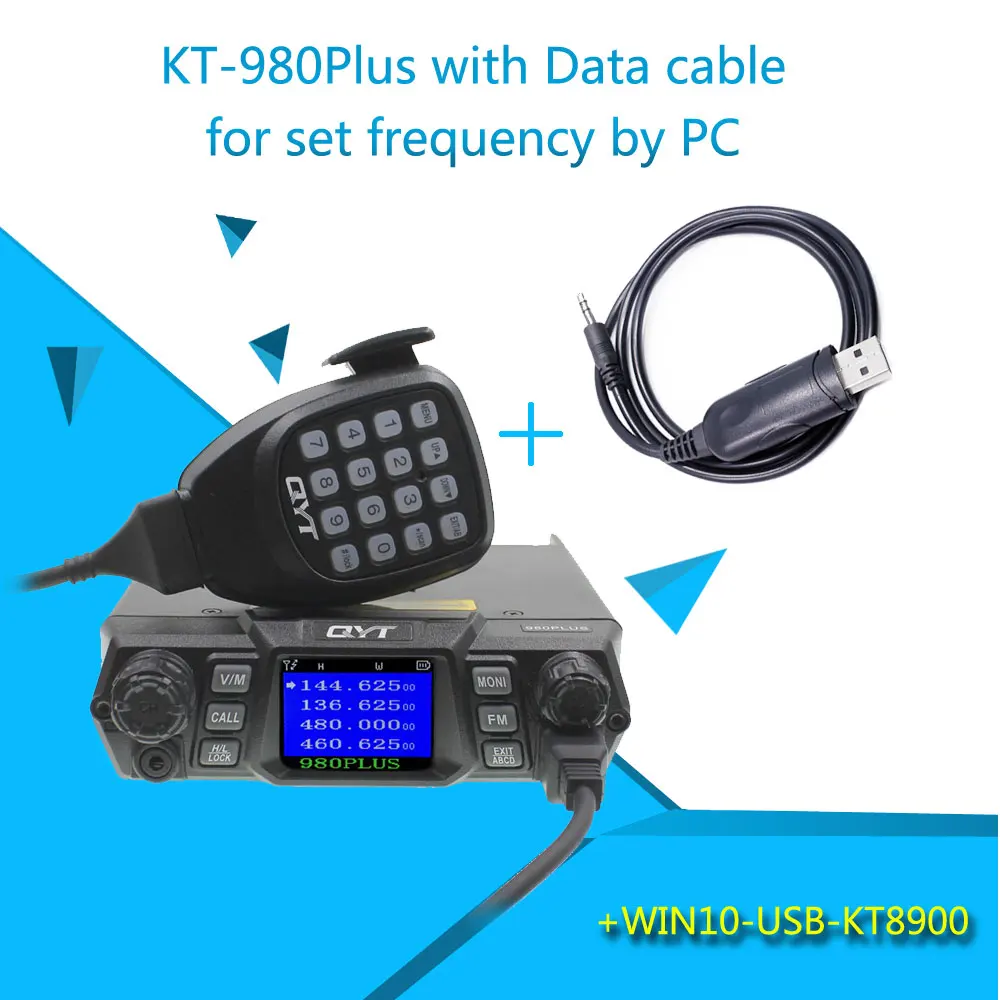 KT-980plus-USB QYT KT-980 PLUS мощный 75 Вт VHF/55 Вт UHF двухдиапазонный четырехдиапазонный резервный KT-980Plus DTMF Функция Мобильная рация - Цвет: KT-980plus-USB