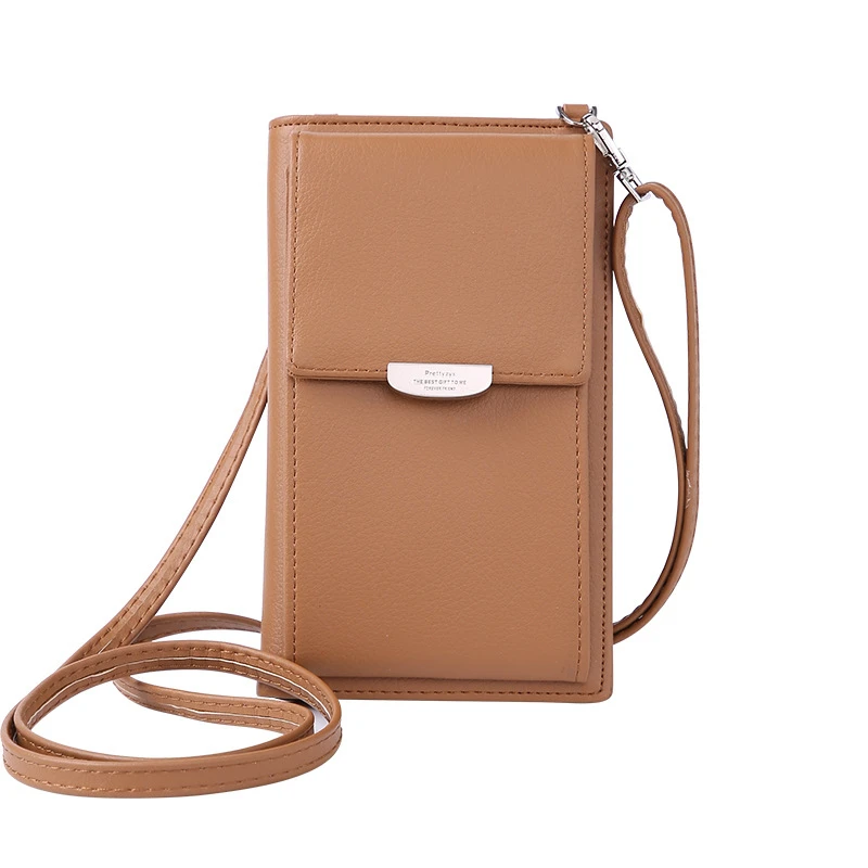 

Leather Multifunction Crossbody Phone Shoulder Bag Mini Women Wallet Messenger Female Clutch 2-in-1 Card Holder Candy Color