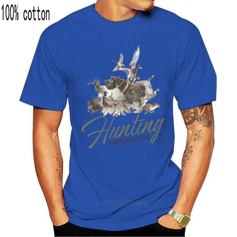 

Новая мужская футболка Pudelpointer, охотничья собака, женская и Мужская футболка