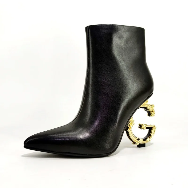 Брендовые дизайнерские короткие женские ботильоны из натуральной кожи с