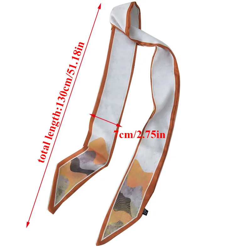 

Women Girls French Style Silk Scarf Neutral Small Long Ribbon Turban Silk Scarf 1PC Fashion Elegant Bag Skinny Scarves