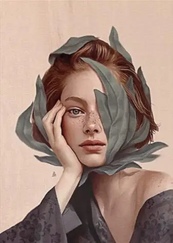 Больше стилей Творческий аниме инопланетянин Девушка Птица лист цветы Бабочка