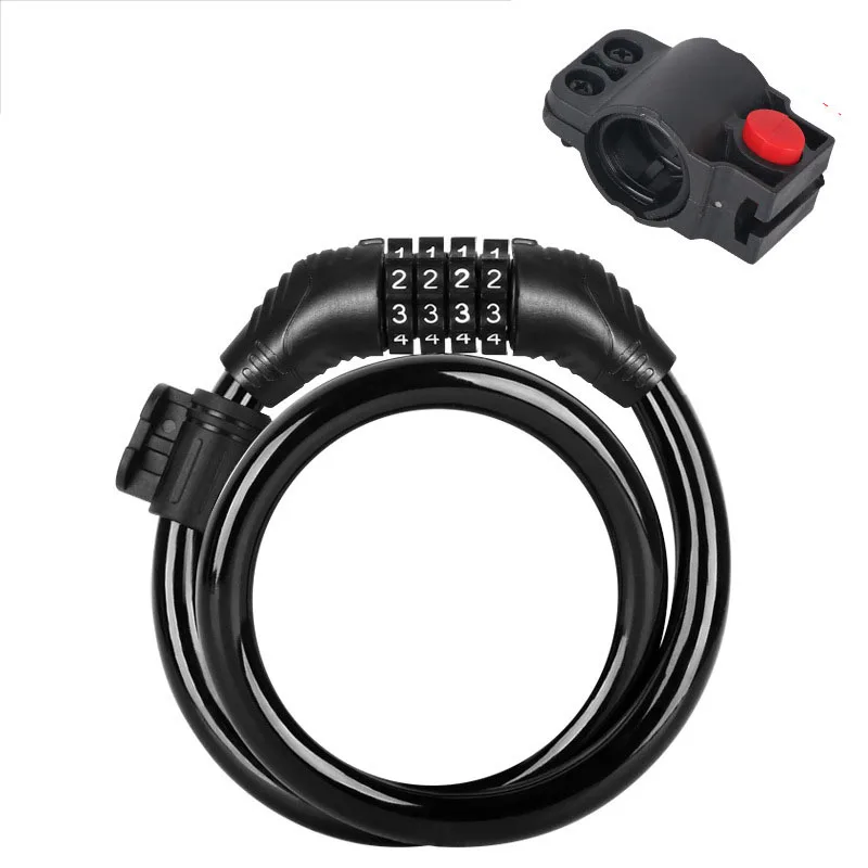 Black(65cm) Горный велосипед замок 5 цифр код Комбинации безопасности Электрический замок трос, хорошее качество анти-кражи Велосипедные замки велосипедные аксессуары - Цвет: Black(65cm)