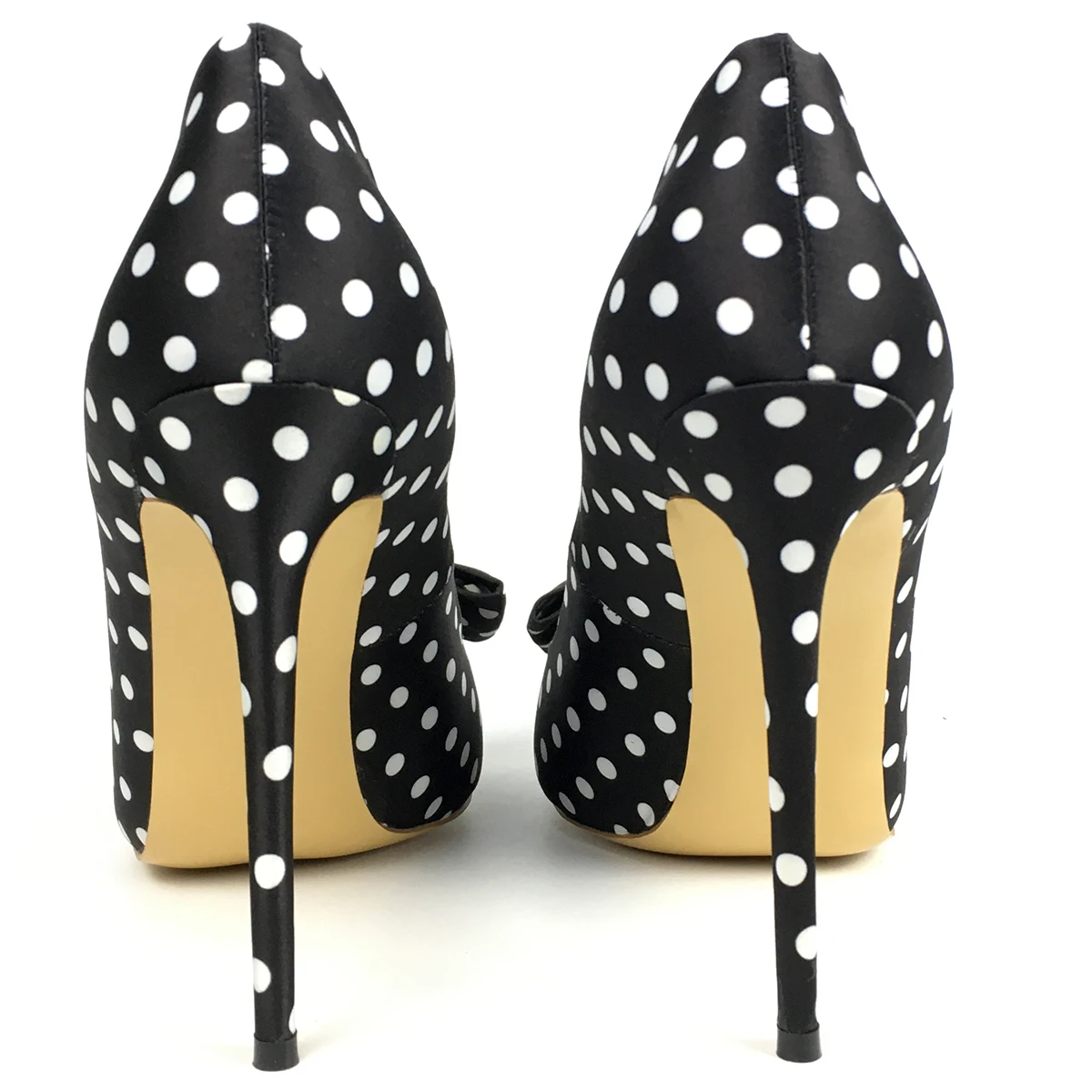 Туфли лодочки женские на высоком каблуке заостренный носок с бантом волнистым