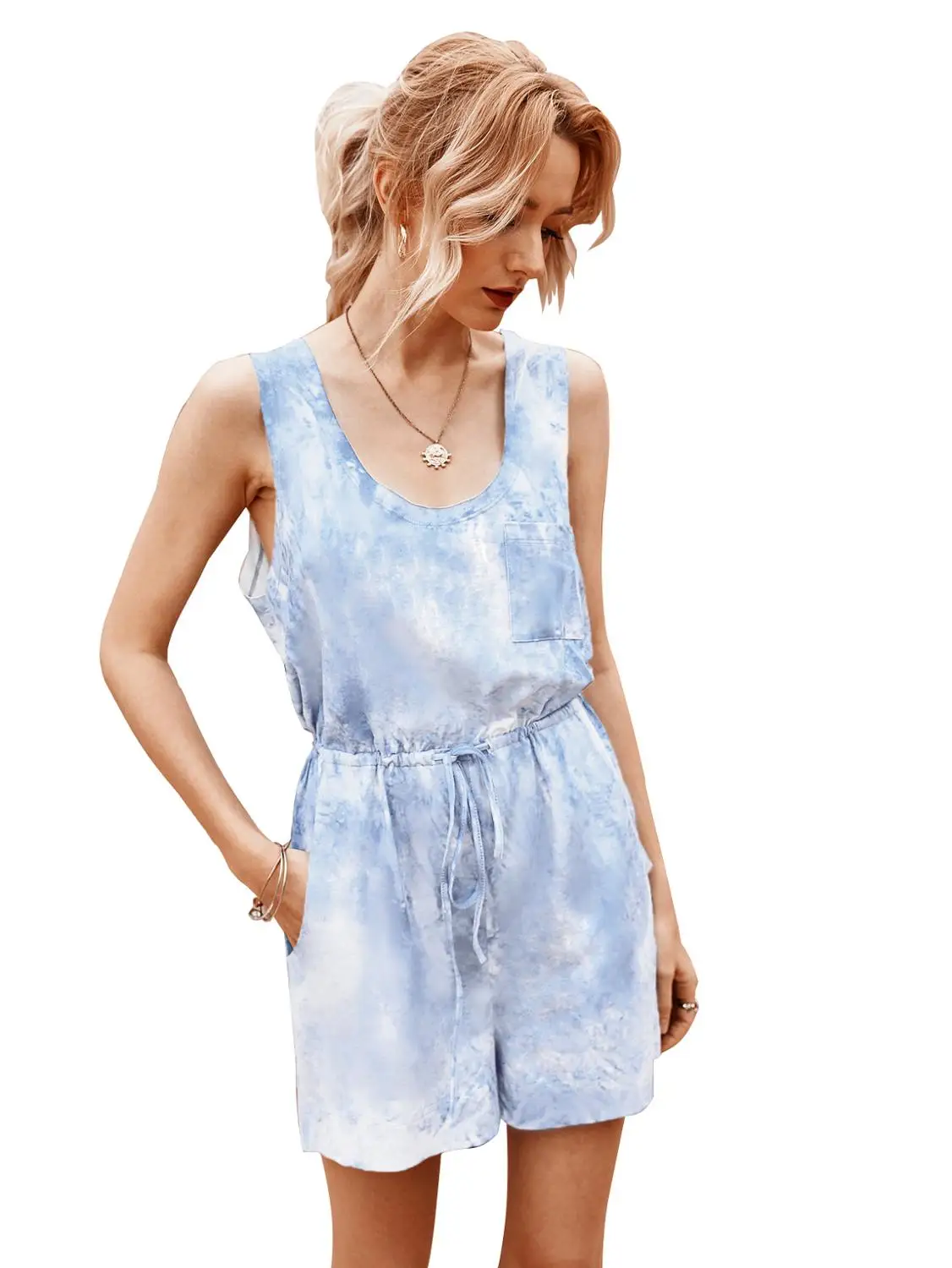 Женское мини-платье с цветочным принтом коротким рукавом и вырезом-лодочкой |