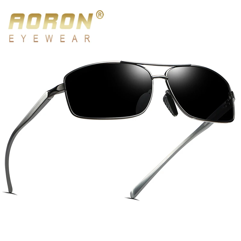 AORON Classic Ретро Для мужчин s поляризованных солнцезащитных очков прямоугольные