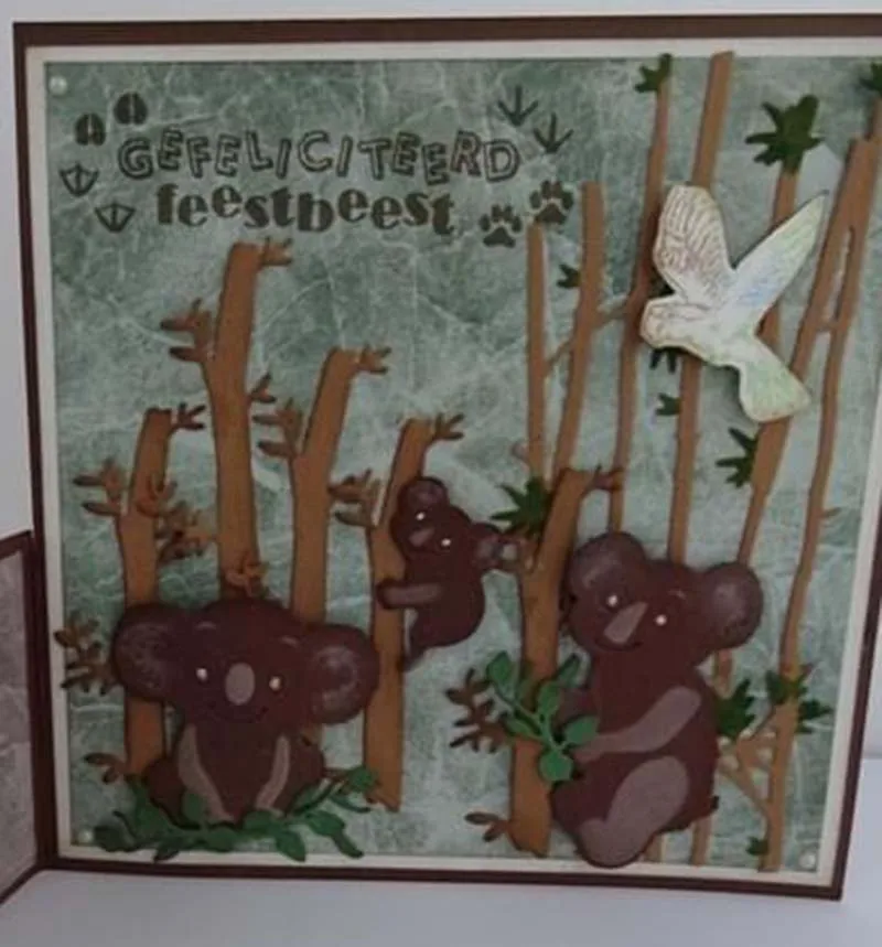 Металлические штампы Koala бамбуковые штампованные для скрапбукинга бумаги ручной