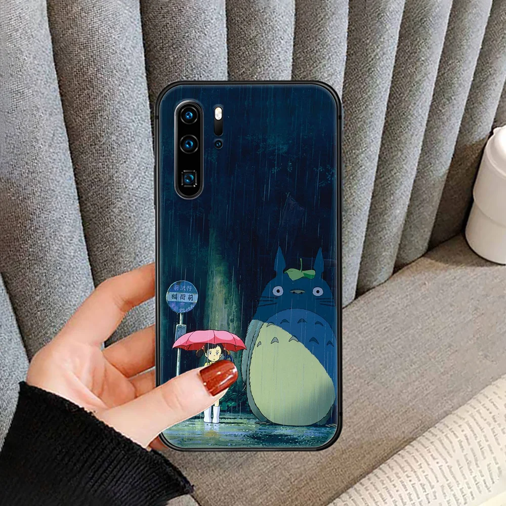 

Tonari no Totoro Phone case cover For Huawei P Mate Smart 10 20 30 40 Lite Z 2019 Pro black black cell cover painting Etui