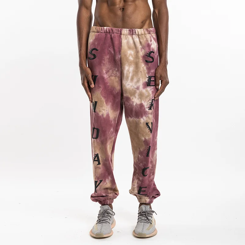 

Kanye West Pants SUNDAY SERVICE Sweatpants High Quality Tie Dye Print Concert Series Hip Hop Terry Cotton Trousers Season