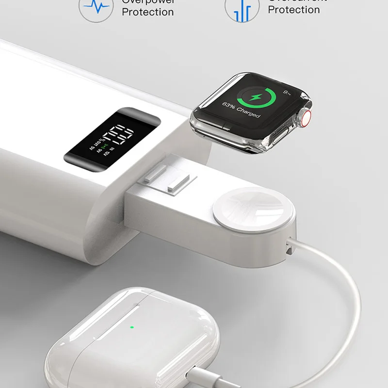 Зарядный кабель для Apple Watch Airpods Быстрое беспроводное зарядное устройство iWatch 1 2 3 4