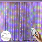 3x3 м светодиодная гирлянда-занавес, гирлянда s, сказосветильник огни, рождественские украшения для дома, гирлянда, светодиодсветильник гирлянда, новый год 2022, Декор