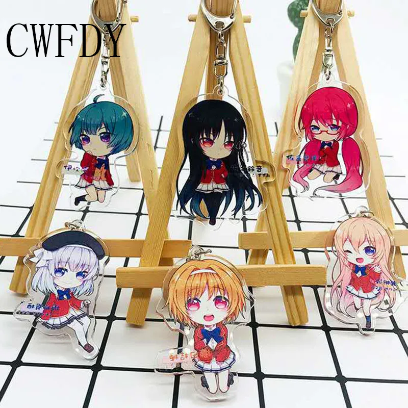 

Acrylic Figure Keychain For Girls Cartoon Classroom Of The Elite Horikita Suzune Kikyou Kushida Key Chains Kids Gifts Cosplay