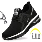 Легкие рабочие защитные ботинки, Мужская защитная обувь, рабочие кроссовки, Нескользящие рабочие ботинки с защитой от проколов, мужская обувь со стальным носком