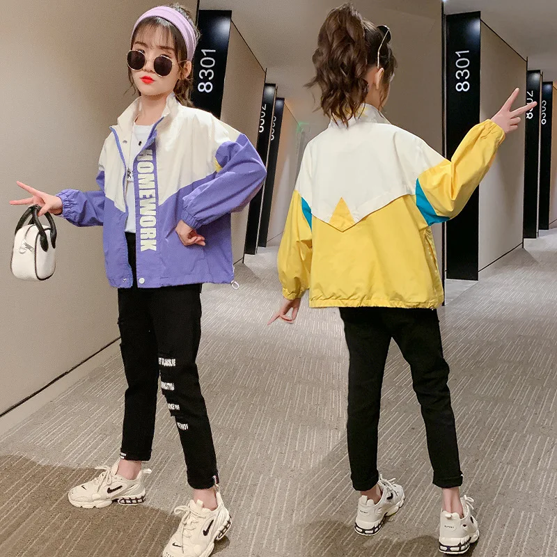 

Girls Baby's Coat Jacket Outwear 2021 PU Spring Autumn Overcoat Top Zipper Cardigan Children's Clothing