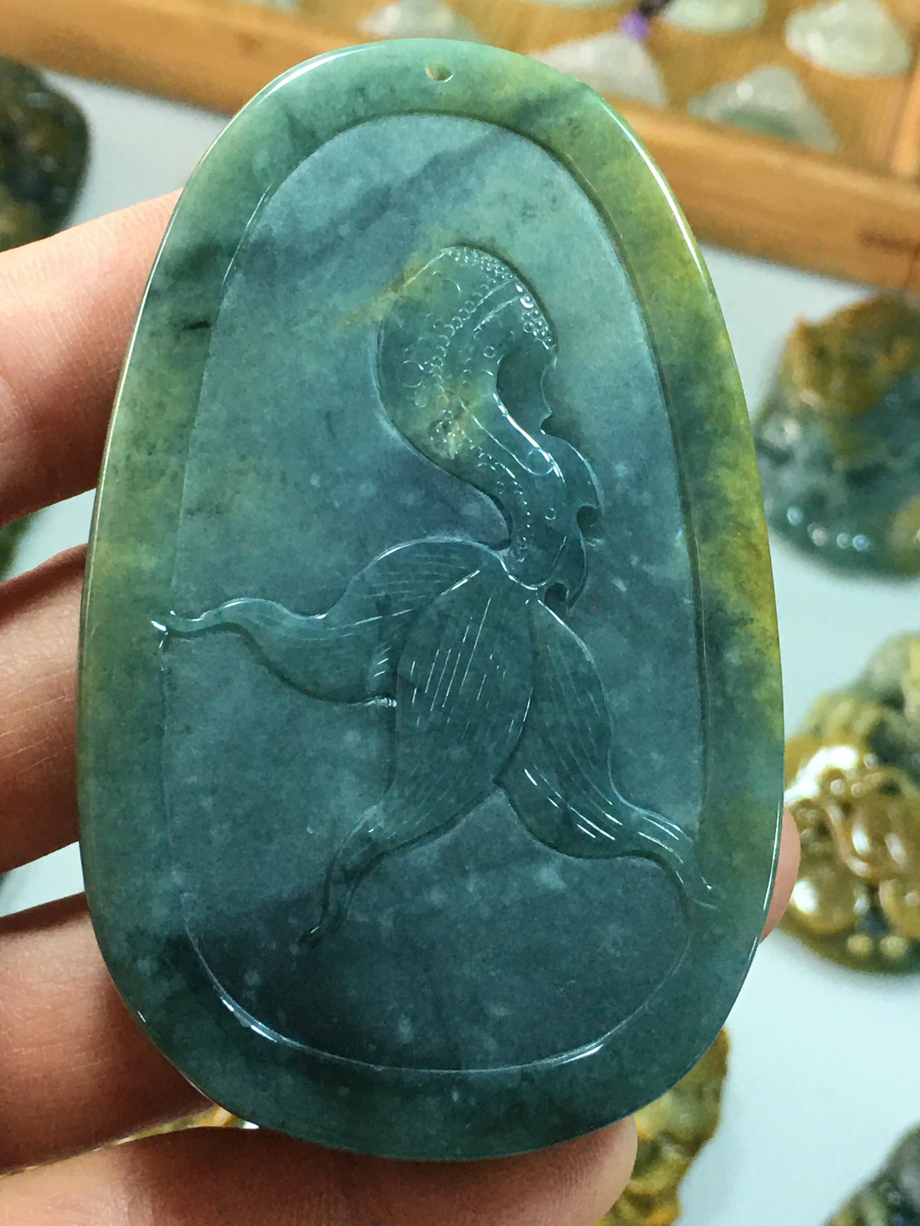 

Natural Myanmar jade A HandCarved dragon jadeite emperor green jade pendant jade necklace pendants jewelry jade necklaces