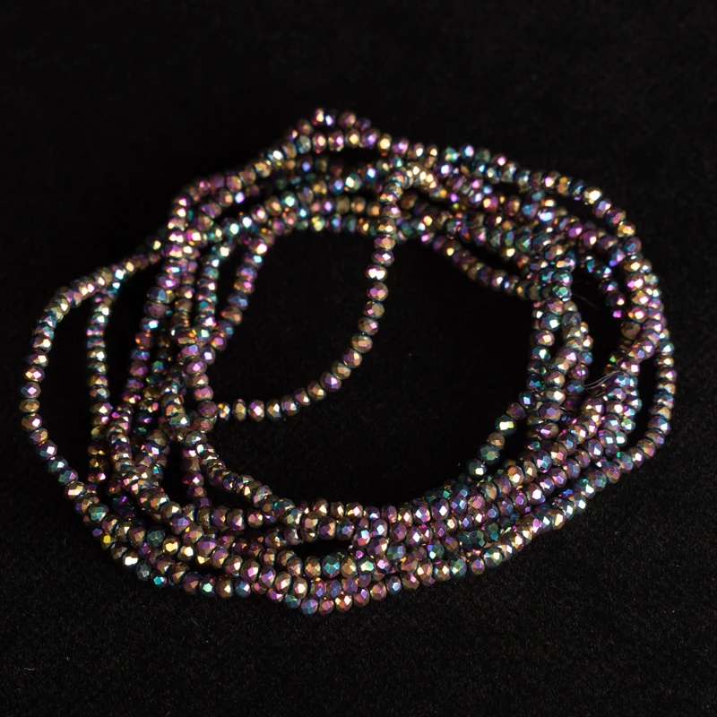 Золотые 190 шт. 2 мм Ронделль Австрийские хрустальные бусины круглые многофасетные стеклянные оптом, ручной работы для создания ювелирных изделий.