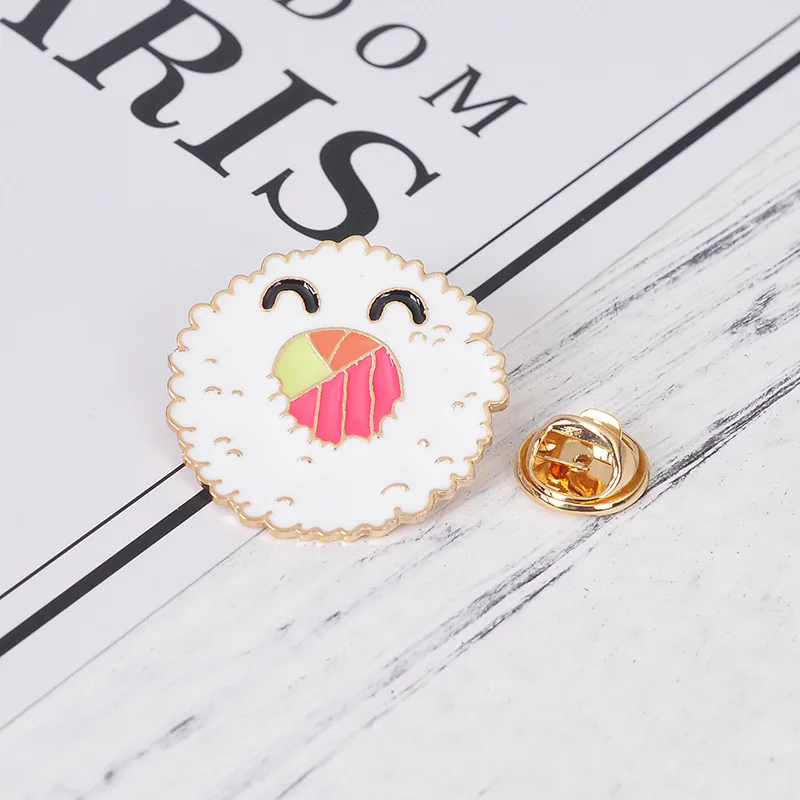 7 Style Collection Enamel Pins Brooches for Women Backpack Clothes Lapel Pin Sushi Salmon Brooch Badges Creative Cartoon Jewelry - Окраска металла: style 2