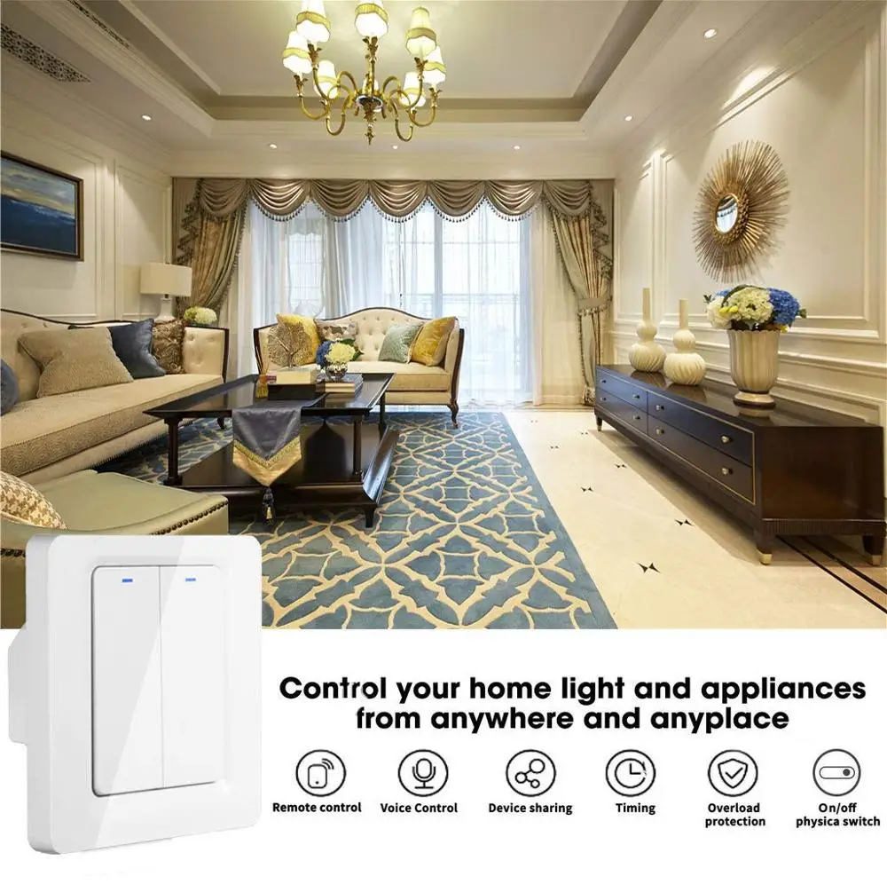 Wi-Fi дистанционный переключатель освещения кнопочный приложение Smart