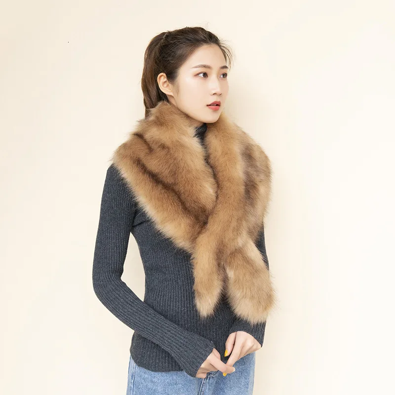 Шаль Из Искусственного лисьего меха меховой шарф из свинца и кожи сохраняющая