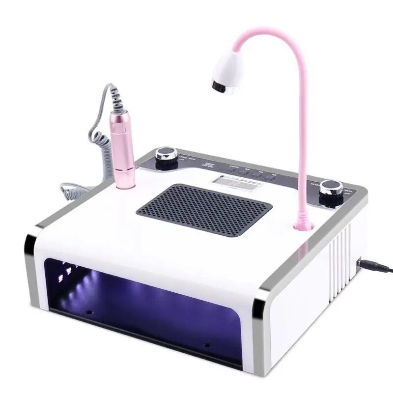 

Многофункциональная лампа 4 в 1 для фототерапии, аппарат для полировки пыли и вакуумного всасывания, 108 ВТ, 30000 об/мин, лампа для нейл-арта