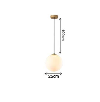 Ball Dia 25cm Американские стеклянные шаровые подвесные светильники, железный обруч, подвесной светильник для спальни, кафе, ресторана, бара, внутреннего освещения, декоративный светильник, светильники - Цвет корпуса: Ball Dia 25cm