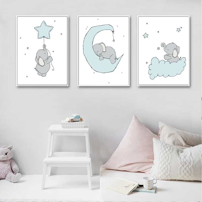 Детская настенная Картина на холсте для мальчиков Мультяшные плакаты и принты