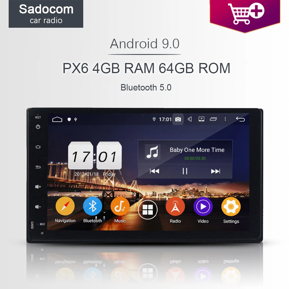 Автомобильный DVD плеер PX6 DSP TDA7851 2 din Android 10 0 4 Гб ОЗУ + 64 ПЗУ Wi Fi RDS радио GPS