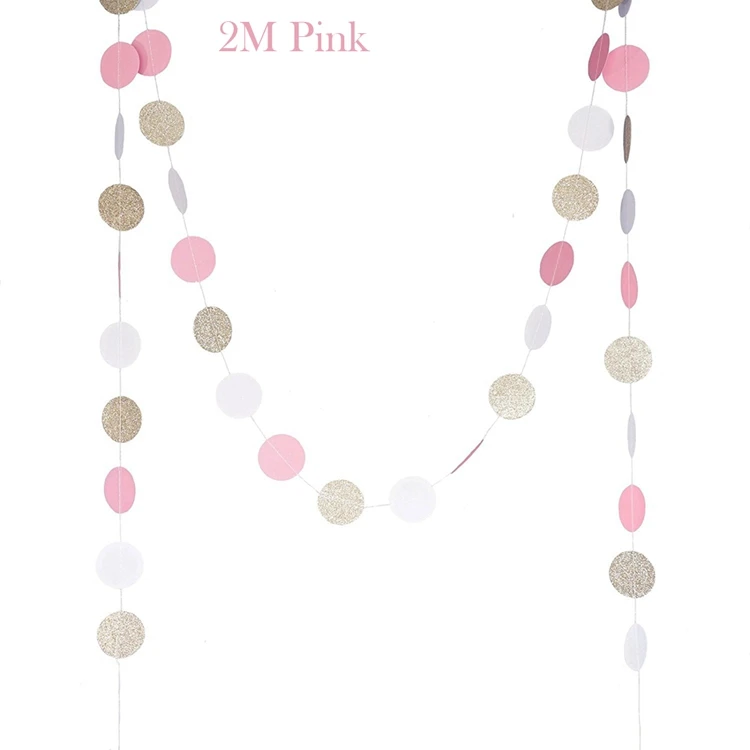 Pink Round Banner FENGRISE/вечерние украшения в виде слона для мальчиков и девочек, украшения для вечеринки на день рождения, детские голубые и розовые украшения в виде конфет - Цвет: Pink Round Banner