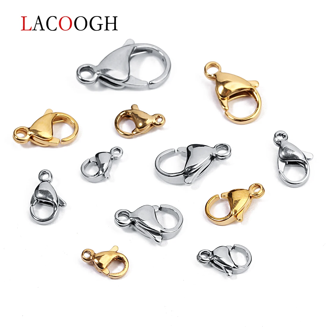 Застежки карабины из нержавеющей стали золотистые застежки 9*6/10*6 мм для ожерелья