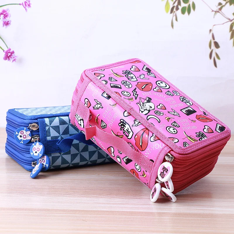 

Office School Pencil Case Big 36/48/72 Holes Penal for Girls Boys Pen Box Large Storage Cartridge Bag Stationery Kit Pencilcase