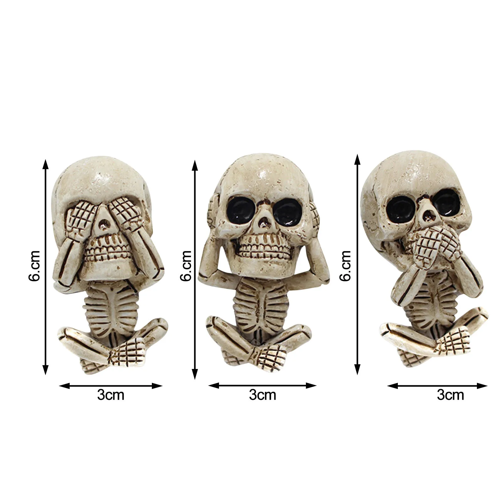 

New-spot Car Air Outlet Ghost Head Three-piece Car Interior Pendant Ornament Pendant Figurines Miniatures Home Decor Crafts